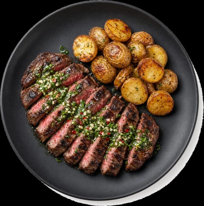 Chimichurri steak plate